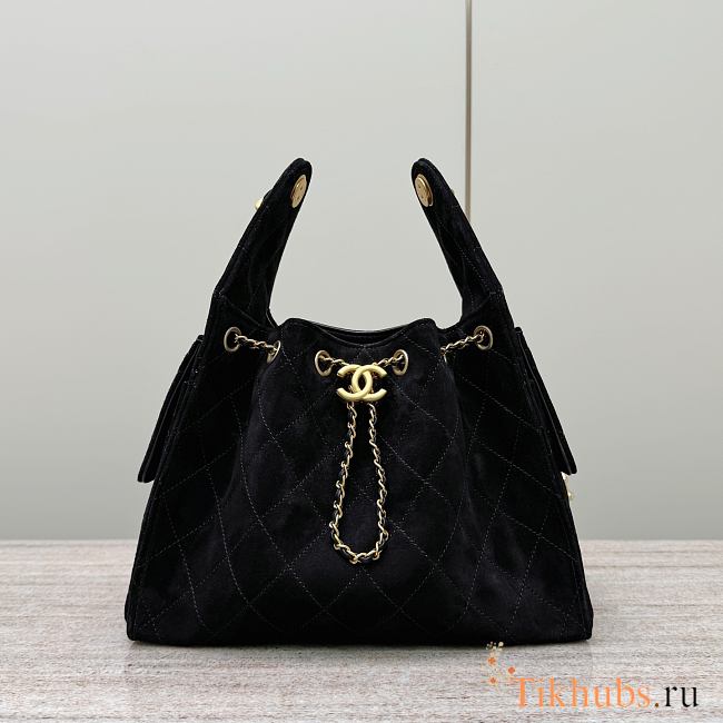 Chanel 25c Cruise Bag Black Suede Hobo 30x26x14cm - 1