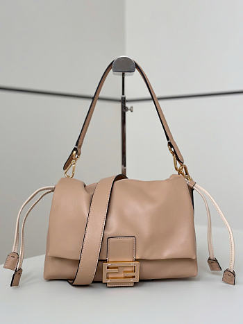 Fendi Mamma Baguette Medium Pink Leather Bag 26.5x18x8.5cm