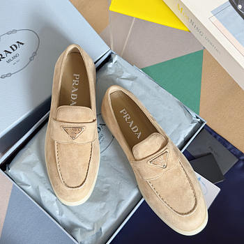 Prada Leather Loafers Light Brown