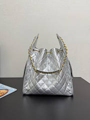 Chanel Medium 25C Hobo Bag Silver Caviar Gold 40x30x15cm - 5