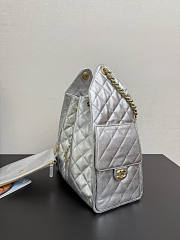 Chanel Medium 25C Hobo Bag Silver Caviar Gold 40x30x15cm - 4