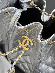 Chanel Medium 25C Hobo Bag Silver Caviar Gold 40x30x15cm - 3