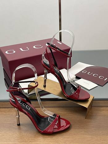 Gucci Women's Slingback Sandal Red Heel 10cm