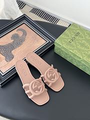 Gucci Rubber Light Beige Slides - 1