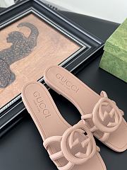 Gucci Rubber Light Beige Slides - 2