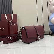 Gucci Small Crossbody Bag Hook Closure Red 23.5x12.5x6.5cm - 6