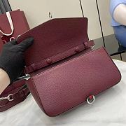 Gucci Small Crossbody Bag Hook Closure Red 23.5x12.5x6.5cm - 3