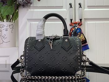 Louis Vuitton LV Speedy 20 Trunk Bag Black 20.5x13.5x11cm