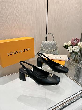 Louis Vuitton LV Swing Slingback Black High Heels 5.5cm