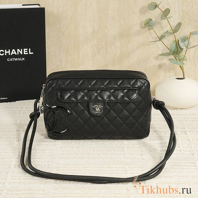Chanel Cambon Small Lambskin Crossbody Bag 27x16.5x6cm - 1