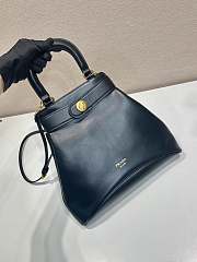 Prada Carey Medium Leather Tote Bag Black 31x28x5cm - 6