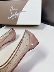 Christian Louboutin Marlougiela Strass Ballerinas Patent Beige - 5