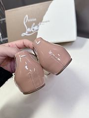 Christian Louboutin Marlougiela Strass Ballerinas Patent Beige - 4
