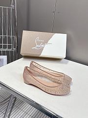 Christian Louboutin Marlougiela Strass Ballerinas Patent Beige - 2