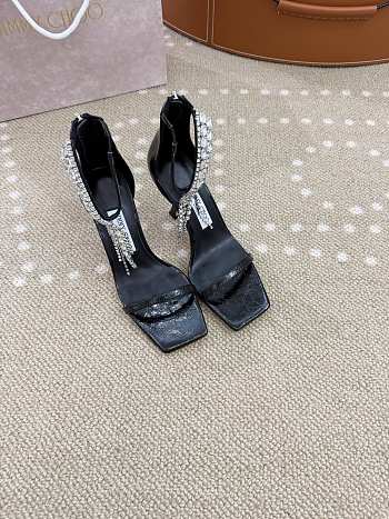 Jimmy Choo Verity Sandal 100 Black Metallic Sandals