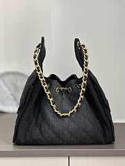 Chanel Cruise 25C Bag Black Denim Hobo 30x26x14cm - 6