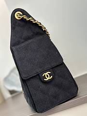 Chanel Cruise 25C Bag Black Denim Hobo 30x26x14cm - 4