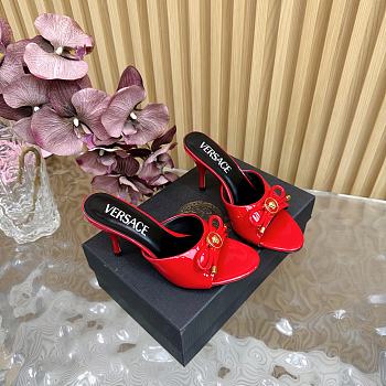 Versace Opera Bow Patent Mules Red 85 mm