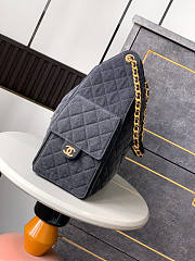 Chanel Medium Cruise 25C Bag Black Denim Hobo 40x30x15cm - 4