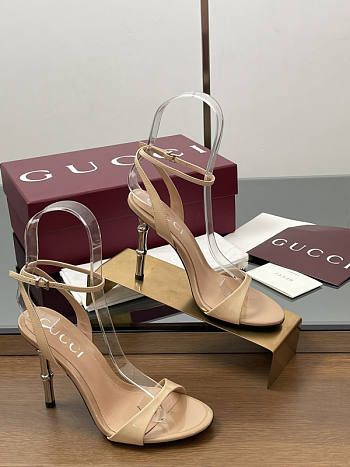 Gucci Women's Slingback Sandal Beige Heel 10cm