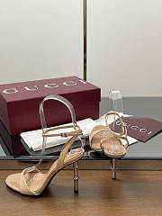 Gucci Women's Slingback Sandal Beige Heel 10cm - 3