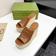 Gucci Women's Interlocking G Sandal Brown - 1