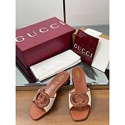 Gucci Women's Interlocking G Slide Sandal Brown - 5