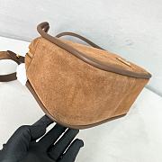 Prada Leather Handbag Brown Suede Bag 25x18x10cm - 6
