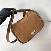 Prada Leather Handbag Brown Suede Bag 25x18x10cm - 4