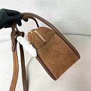 Prada Leather Handbag Brown Suede Bag 25x18x10cm - 3
