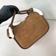 Prada Leather Handbag Brown Suede Bag 25x18x10cm - 2