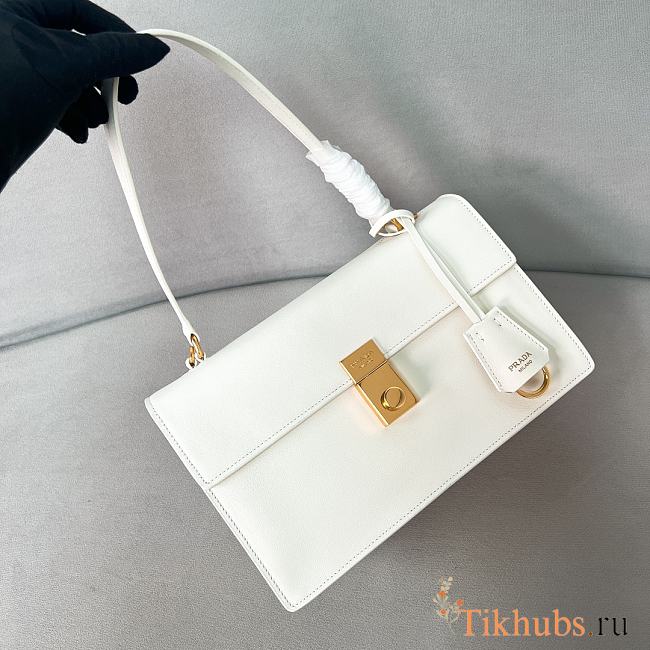 Prada Soft Sound Medium Shoulder Bag White 28x16x10cm - 1