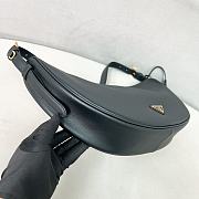 Prada Demi-lune Large Leather Shoulder Bag Black 42x19.5x8.5cm - 6