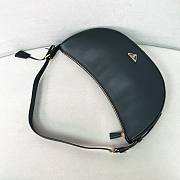 Prada Demi-lune Large Leather Shoulder Bag Black 42x19.5x8.5cm - 4