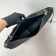 Prada Demi-lune Large Leather Shoulder Bag Black 42x19.5x8.5cm - 2