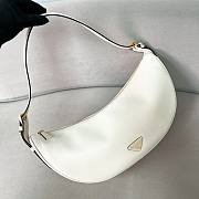 Prada Demi-lune Large Leather Shoulder Bag White 42x19.5x8.5cm - 1