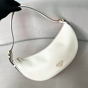 Prada Demi-lune Large Leather Shoulder Bag White 42x19.5x8.5cm