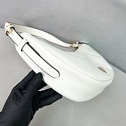 Prada Demi-lune Large Leather Shoulder Bag White 42x19.5x8.5cm - 6