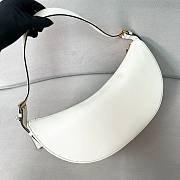 Prada Demi-lune Large Leather Shoulder Bag White 42x19.5x8.5cm - 4