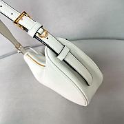 Prada Demi-lune Large Leather Shoulder Bag White 42x19.5x8.5cm - 3