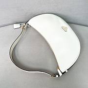 Prada Demi-lune Large Leather Shoulder Bag White 42x19.5x8.5cm - 2
