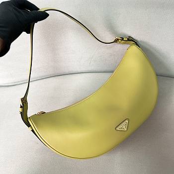 Prada Demi-lune Large Leather Shoulder Bag Green 42x19.5x8.5cm