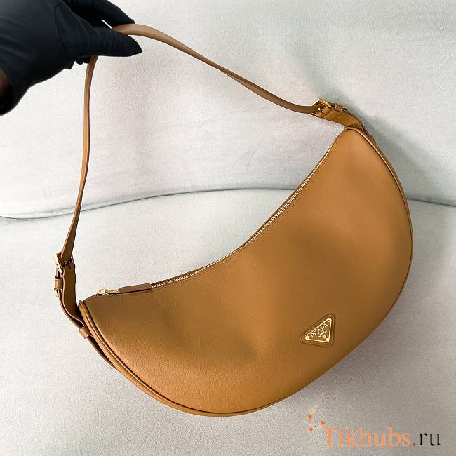 Prada Demi-lune Large Leather Shoulder Bag Natural 42x19.5x8.5cm - 1