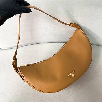 Prada Demi-lune Large Leather Shoulder Bag Natural 42x19.5x8.5cm
