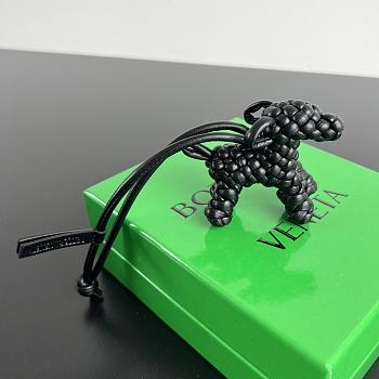 Bottega Veneta Metallic Dog Charm Black