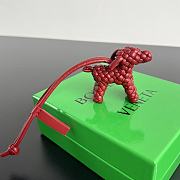 Bottega Veneta Metallic Dog Charm Red - 1