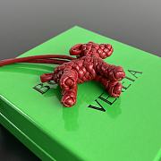 Bottega Veneta Metallic Dog Charm Red - 4