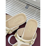 Gucci Women's Thong Sandal With Horsebit White - 3