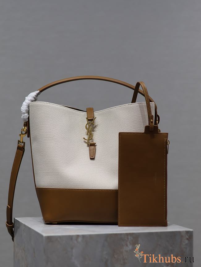 YSL Le 37 Bucket Bag Beige Brown 26x20x12cm - 1