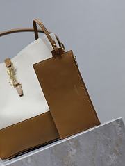 YSL Le 37 Bucket Bag Beige Brown 26x20x12cm - 5